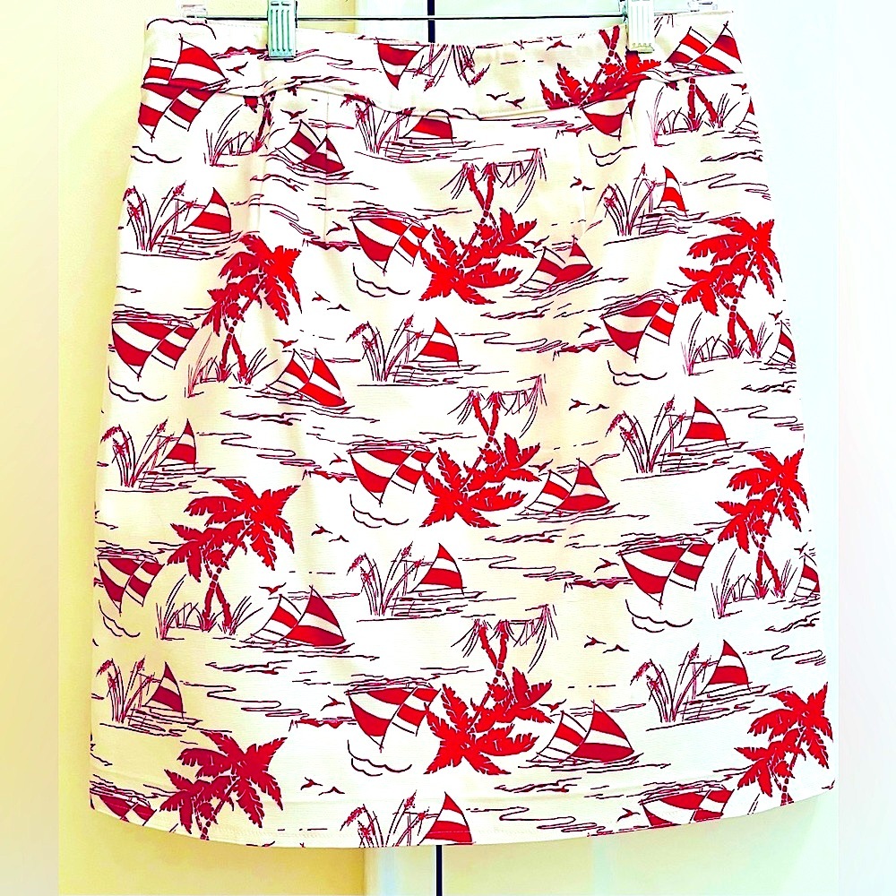 Talbots Summer Skirt with Sailboats